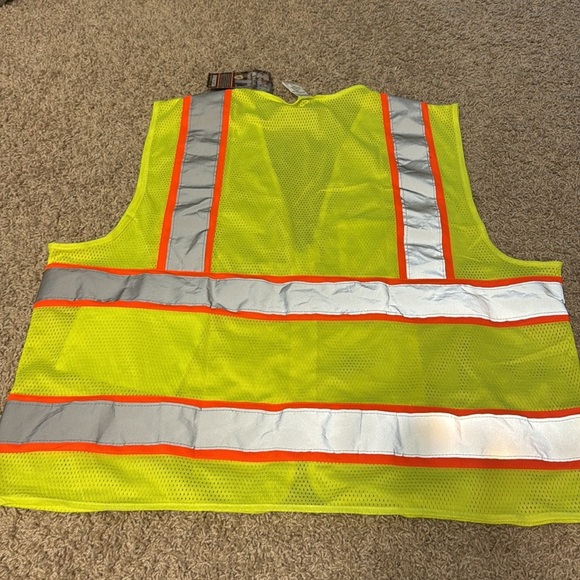 Safety Mens Reflective Vest Yellow ANSI 107-2010 Class 2 Size XL - Picture 5 of 5